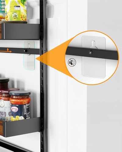 Moforoco Wood 9-Tier Over The Door Pantry Organizer, Wooden Pantry Organization and Storage, Black Hanging Basket Wall S
