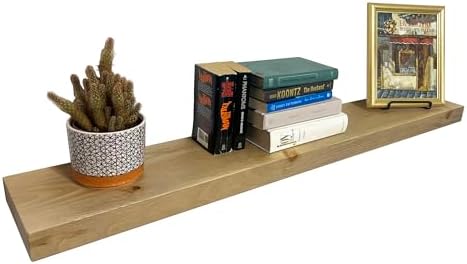joelsantiques 60 inch Wooden Floating Shelves for Wall - 60x6x2 in, High End Solid Natural Wood, Heavy Duty Bracket, Wal