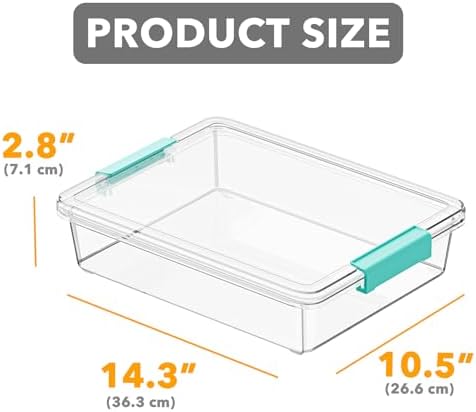 SpaceAid 6 Qt Plastic Storage Bins with Lids, Clear Sensory Bin Craft Organizers and Storage, Stackable Art Containers f