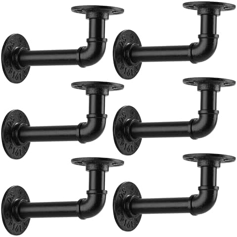 1/2" Pipe Shelf Bracket，Wall Mounted Floating Shelf Bracket, Steam Punk Decor Hanging Wall Metal Bracket, Heavy Duty Dec