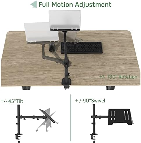 UPGRAVITY Black Laptop Desk Mount for 17 inch Notebook or 14”-32” Monitor