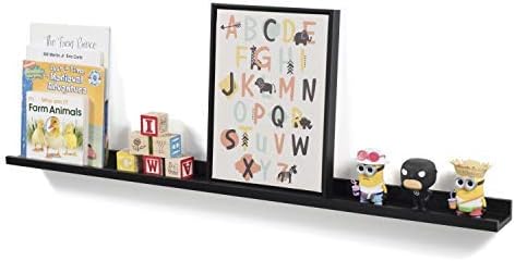 Wallniture Denver 46" Black Floating Shelf for Wall Collage, Picture Ledge Shelf for Living Room Decor