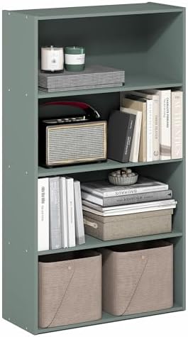 Furinno PASIR Book Shelf, 3-Tier Bookshelf, Storage Shelves Bookcase, 9.7 x 23.7 x 31.5, for Living Room, Bedroom, Home 