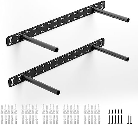 2pcs Floating Shelf Bracket Heavy Duty Hidden Metal Brackets for Shelf,Invisible Shelves Hardware Without Jig (22" x 6" 