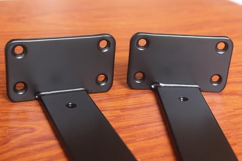 8 Pack - 7 inch Black Hidden L Shelf Bracket (1/5 Inch Thicked) Iron Floating Shelf Brackets Rustic Industrial Metal Bra