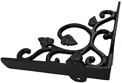 Adonai Hardware "Meshezaheel Brass Decorative Shelf Bracket (Supplied as 2 Pieces per Pack) - Black Powder Coated