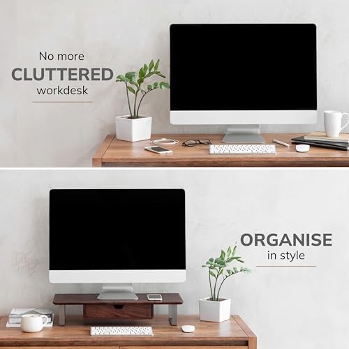 Anji Mountain Monitor Stand for Desk - Desktop Organizer & Laptop Riser, Ergonomic Monitor Riser, Space-Saving, Durable,