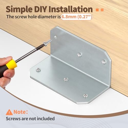 2x4 Inch 90 Degree Corner Bracket, 200 LBS, Galvanized, 8 Pack