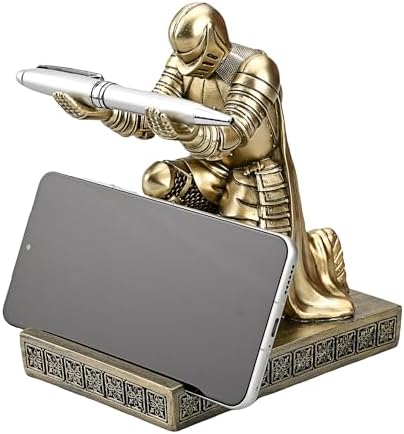 Windbreaker Soldier Knight Pen Holder Personalized Desk Accessory Bronze