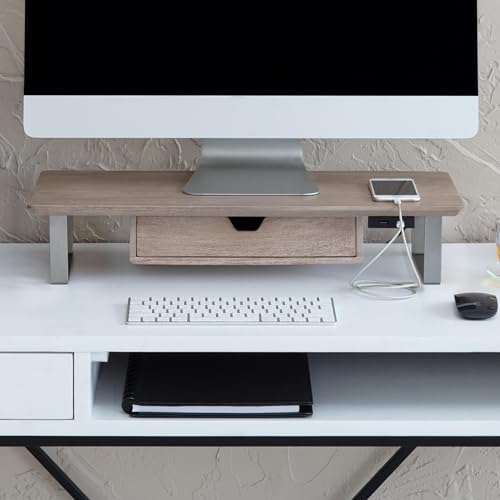 Anji Mountain Monitor Stand for Desk - Desktop Organizer & Laptop Riser, Ergonomic Monitor Riser, Space-Saving, Durable,