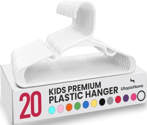 Utopia Home Kids Hangers 20 Pack – 11.5 Inch Baby Closet Hangers White
