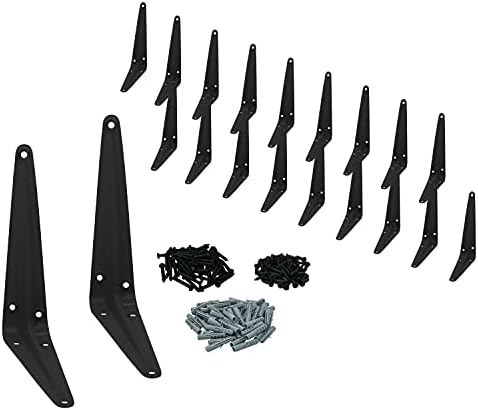 Nuk3y L Shape Heavy Duty Shelf Bracket with Screws, 20 Pack (5"" x 6"", Black)