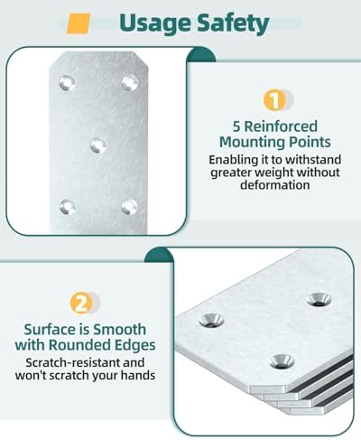 5"×5"×2.5" L Brackets, 90 Degree Corner Brace, Galvanized-16PCS