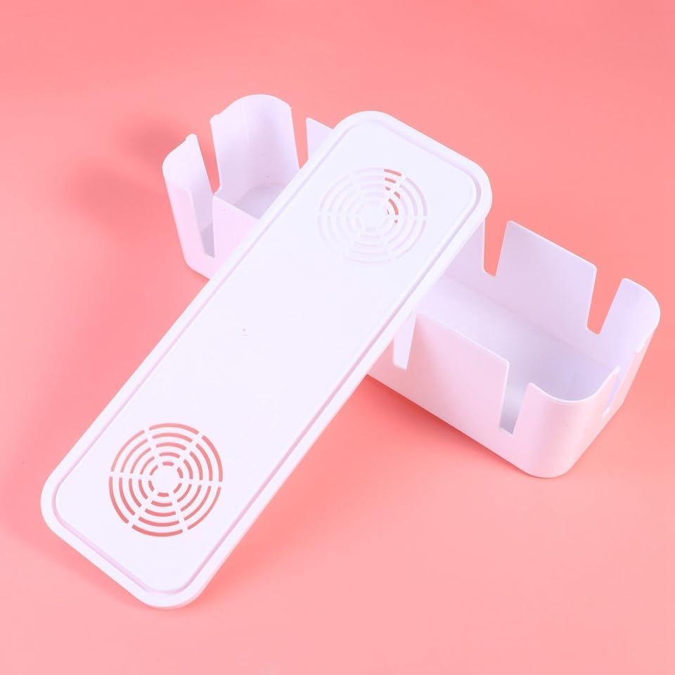 Cabilock Plug Socket Safety Box Cable Organizer with Childproof Cover Cord Storage Box 10.43X3.74X2.75 Inch Wire Managem