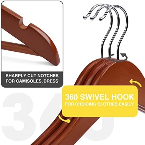 Wooden Hangers Clothes Hangers 30 Pack Slim Wood Hanger Coat Hanger for Closet,Hanger with Extra Smooth Finish,Hangers for Shirt Suit Dress Yellow Peach