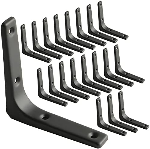 SAYAYO Wall Shelf Bracket Black, 4 Inch Heavy Duty L Bracket for Wood