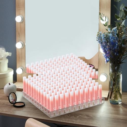 Mumufy Lipstick Holder Clear Acrylic Makeup Organizer Display, 121 Slot
