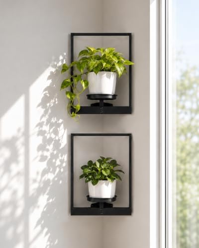 Bamworld Picture Frame Wall Planters Set of 2 Corner Wall Plant Holder