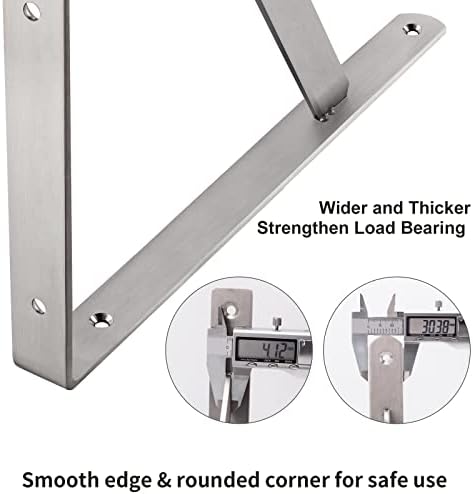 YUMORE 20 Inch Shelf Bracket, Heavy Duty L Bracket, 2 Pack