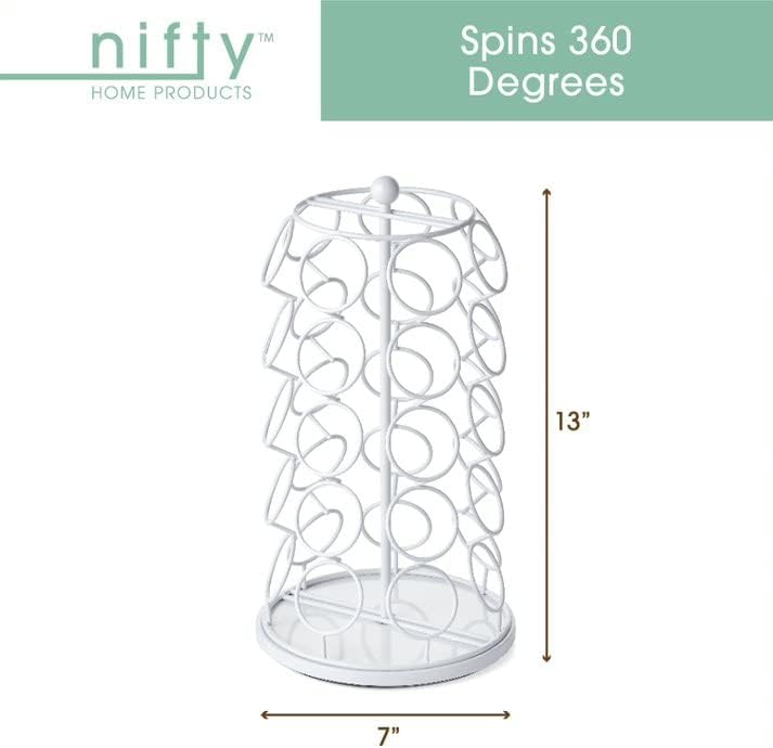 Nifty Solutions Keurig Coffee Pod Holder Carousel 360 Degree Spinning Organizer for K Cups 13 Inch Tall Compact Counter 