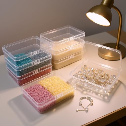8 Pack Rectangular Clear Plastic Storage Containers Box