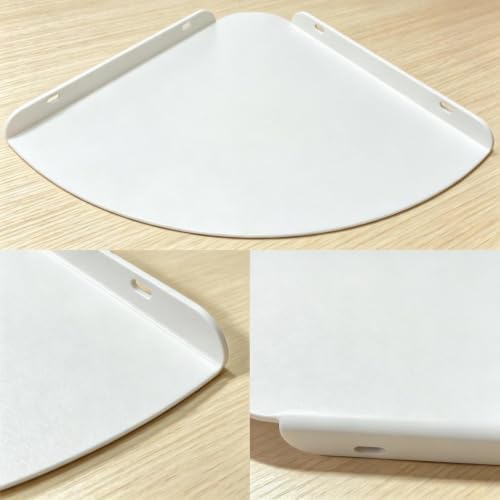 Small Wall Mounted Floating Corner Shelves 7 inch Metal Shelf Corner Shelf for Wall Storage, for Speaker, Cable Box (Whi