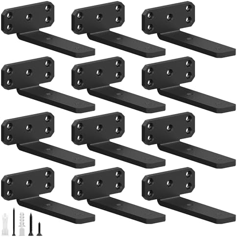 SKYSEN 12 Pack 10" Floating Shelf Bracket, Shelves Brackets, Wood Shelving Brackets Hardware - Heavy Duty - 4/6/8/10/12 