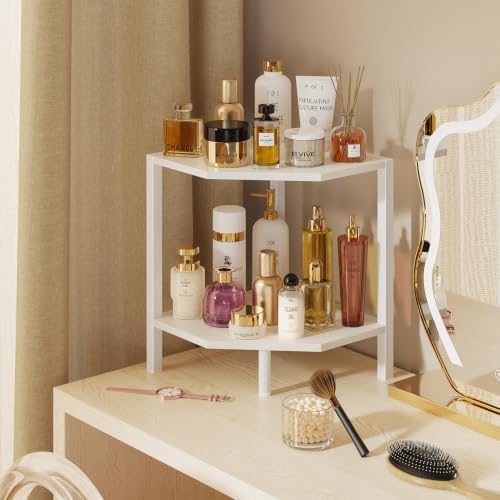 Creso hom Corner Shelf Stand, 2 Tier Industrial Corner Bookshelf