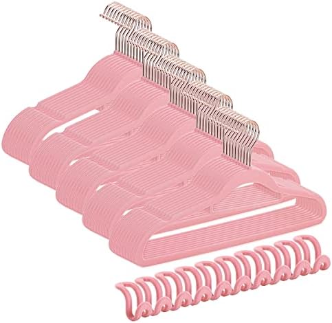 50+10 Pack Non-Slip Velvet Hangers Suit Clothes Hanger Space Saving Hangers 15~20LBS Heavy Duty Hangers 16.5inch