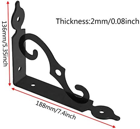Luomorgo L Bracket Decorative Shelf Brackets, 5.4 Inch, Black