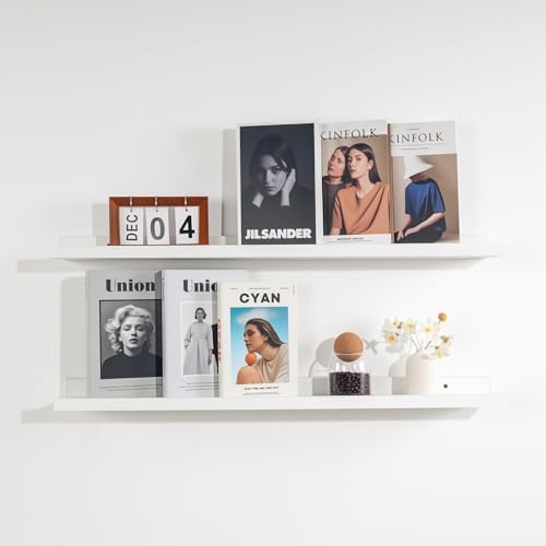 NEXHOME PRO Floating Shelves for Wall Set of 2,36 Inches Picture Ledge Shelf, Kids Bookshelf Wall Mounted for Living Roo