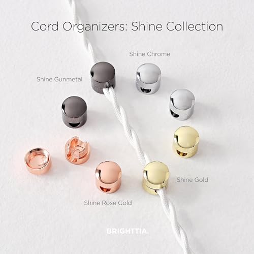 BRIGHTTIA Cable Clips - Premium Brass Cord Management for Home, Office & Car - Multipurpose Wire Holder Organizer - Slee