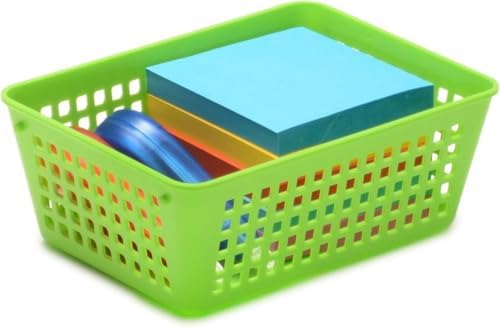 YBM Home 3-Pack Plastic Storage Baskets Bins for Home Junk Drawer, Shelves, and Office Organization, Functional Trays/Co