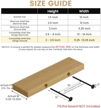 6pcs Wall Shelf Brackets Heavy Duty Floating Shelf Bracket Hidden,Invisible Black Shelving Brackets Decorative Floating 