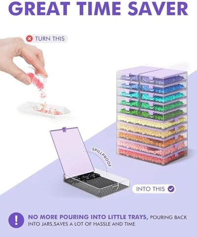 2-in-1 Diamond Art Trays With Lids,Anti-static Diamond Art Storage Containers, Diamond Art Accessories Diamond Painting 