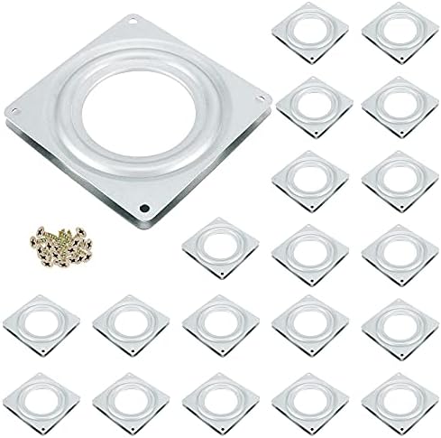 JOIKIT 20 Pack 4 Inch Lazy Susan Hardware Bulk，Lazy Susan Turntable Bearing Plate with Screws, Bearing Swivel Plates for
