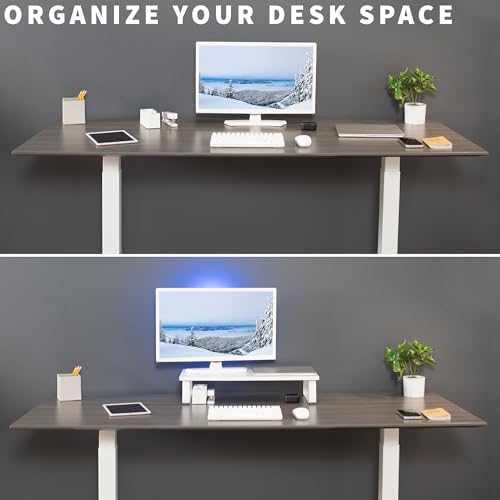 VIVO 24 inch Monitor Stand, Wood & Steel Desktop Riser, Screen, Keyboard, Laptop, Small TV Ergonomic Desk and Tabletop O