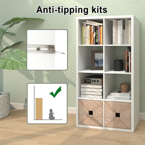 8 Cube Storage Organizer Shelf, White, 11 inch