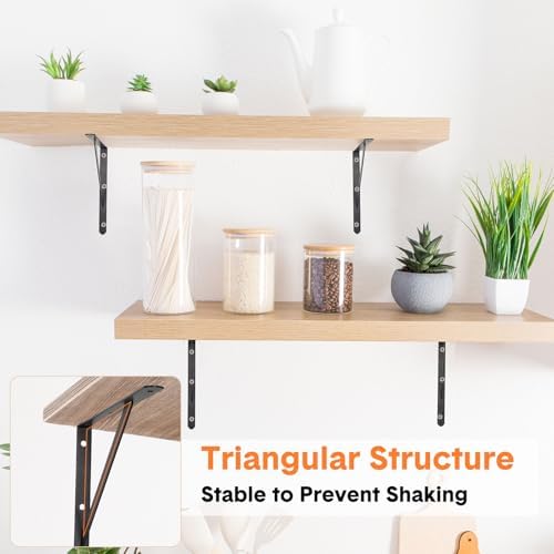 Nuogo 30 Pcs 12" L X 7" H Metal Shelf Brackets L Shape Bulk with Hardware