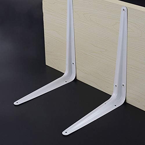 ZOENHOU 24 Pack 8 x 10 Inch White Shelf Brackets, Heavy Duty L Bracket Support with 144 Screws and 72 Expansion Tubes, M
