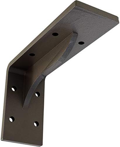 Ekena Millwork BKTM02X06X03EBHDB Steel Bracket Embrey, 2" W x 6" D x 3 3/4" H, Hammered Dark Bronze
