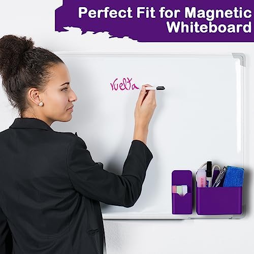 KITANIS Magnetic Pen Holder,2 Pack Magnetic Dry Erase Marker Holder with Generous Compartments,Strong Magnet Storage Marker Pen Pencil Organizer for Refrigerator,Whiteboard,Locker Accessories