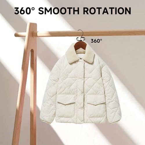 Wooden Clothes Hangers with Pants Bars, Walnut, 24-Pack