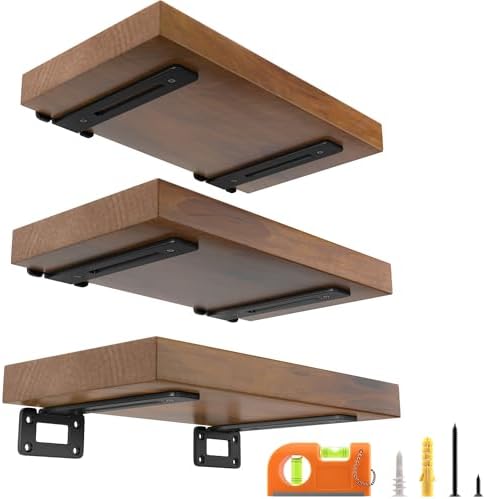 LEOPO 8 Inch 6 Pack Openwork T Shelf Brackets for DIY Floating Shelf