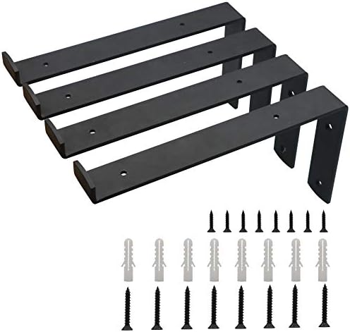 Rustic Shelf Brackets 12 Inches - Shelving Brackets with Mounting Hardware - Heavy Duty Shelf Brackets 12 Inch Shelf Bra