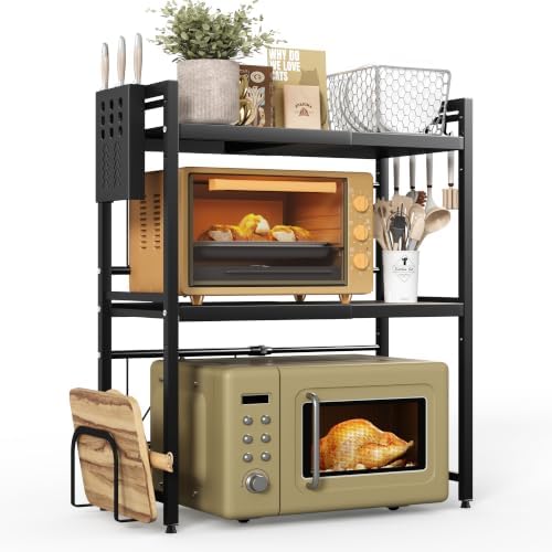 NETEL 3 Tier Expandable Microwave Stand countertop,Microwave Oven Rack