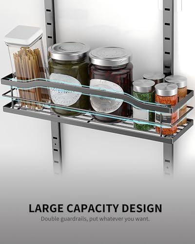 Moforoco 9-Tier Over The Door Pantry Organizer, Pantry Organization and Storage, Black Hanging Basket Wall Spice Rack Se