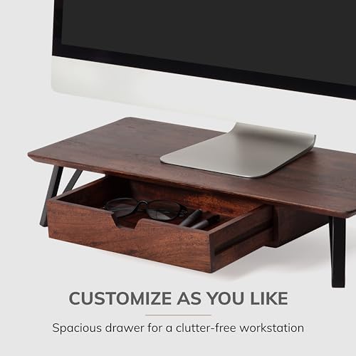 Anji Mountain Monitor Stand for Desk - Desktop Organizer & Laptop Riser, Ergonomic Monitor Riser, Space-Saving, Durable,