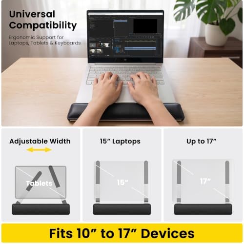 Laptop Stand for Desk, Adjustable Laptop Riser with Wrist Rest