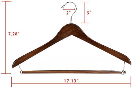 Quality Hangers Wooden Hangers Beautiful Sturdy Suit Coat Curved Hangers Great for Travelers Heavy Duty Hanger with Lock